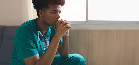 Worried hospital doctor